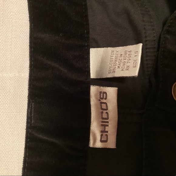 Black Velvet Chico’s Pants Size 1.5 - Picture 3 of 4